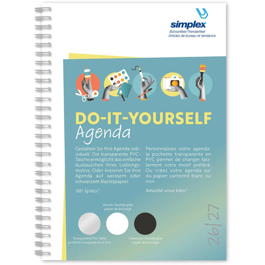 SIMPLEX Schüleragenda Do-it y. 26/27 500103.27 1W/2S 17M weiss ML 12x16.5cm Idealshop