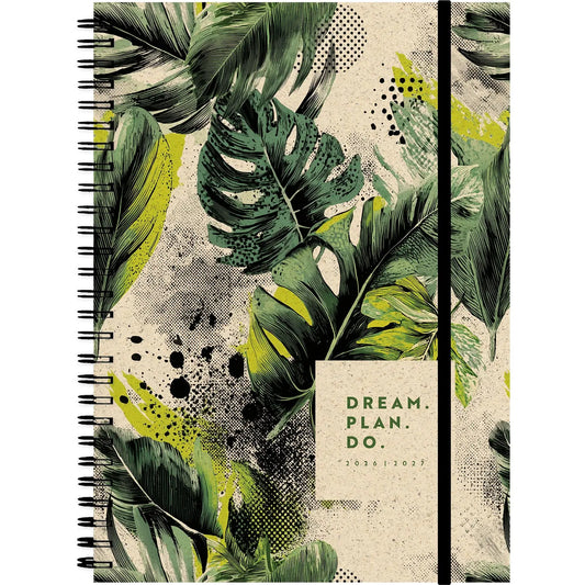 SIMPLEX Schüleragenda Graspapier 26/27 500408.27 1W/2S 12M Jungle ML 14.8x21cm Idealshop