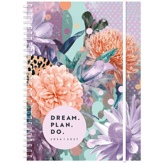 SIMPLEX Schüleragenda Touch 26/27 500235.27 1W/2S 17M Flowers ML 14.8x21cm Idealshop