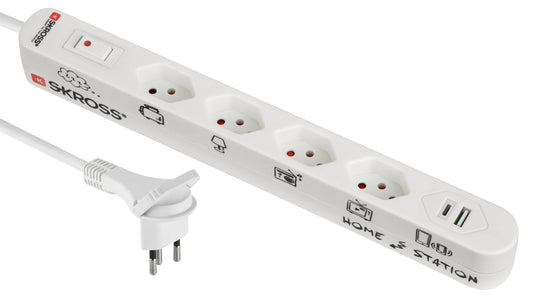 SKROSS Home Station USB Retail white 69.41350 4xTyp13, 1x USB-C + 1x USB-A Idealshop