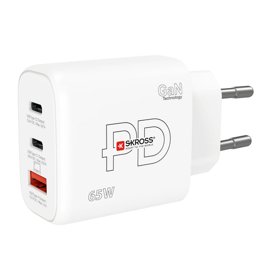 SKROSS Power Charger 65W GaN EU SKCH00116 2x USB C 1x USB A Idealshop