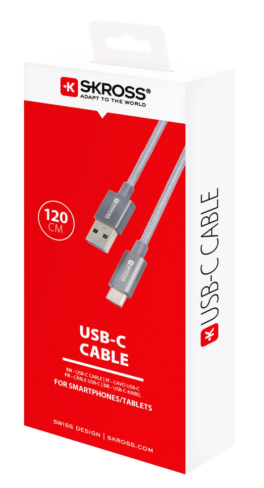 SKROSS USB-C Cable 3.0 SKCA0012A-C120CN 1.2m Space Grey Idealshop
