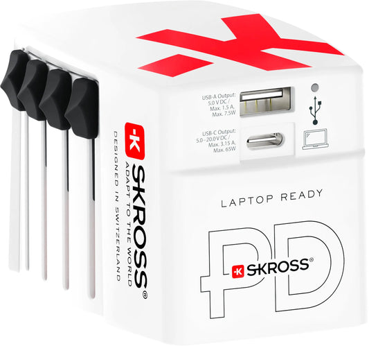 SKROSS World Travel Adapter AC65PD 1.302333 Dual USB Idealshop