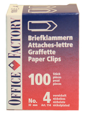 SMART OFFICE Büroklammern Gr.4 114 vernickelt, 32mm 100 Stk. Idealshop