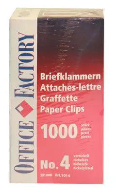 SMART OFFICE Büroklammern Gr.4 1014 vernickelt, 32mm 1000 Stk. Idealshop