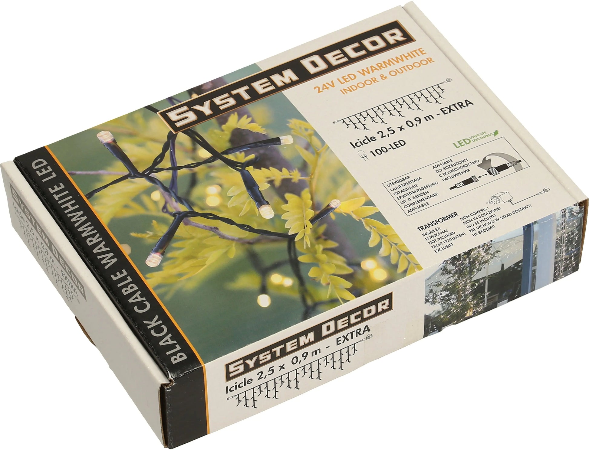 STAR TRADING System Decor Lichterkette 2.5m 12.495-31 Extra, Icicle, schwarz Idealshop