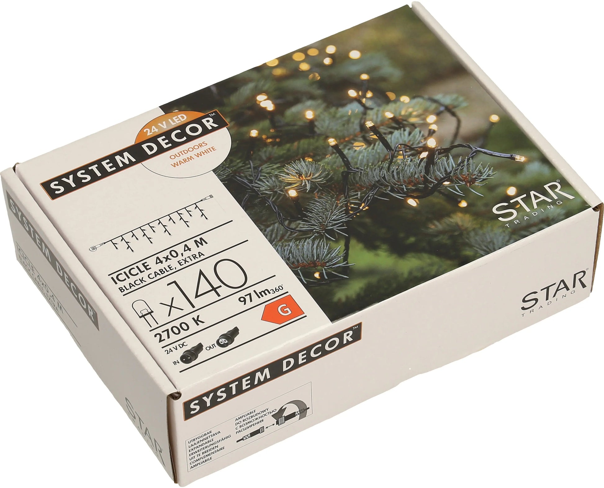STAR TRADING System Decor Lichterkette 4m 12.495-87-1 Extra, schwarz Idealshop