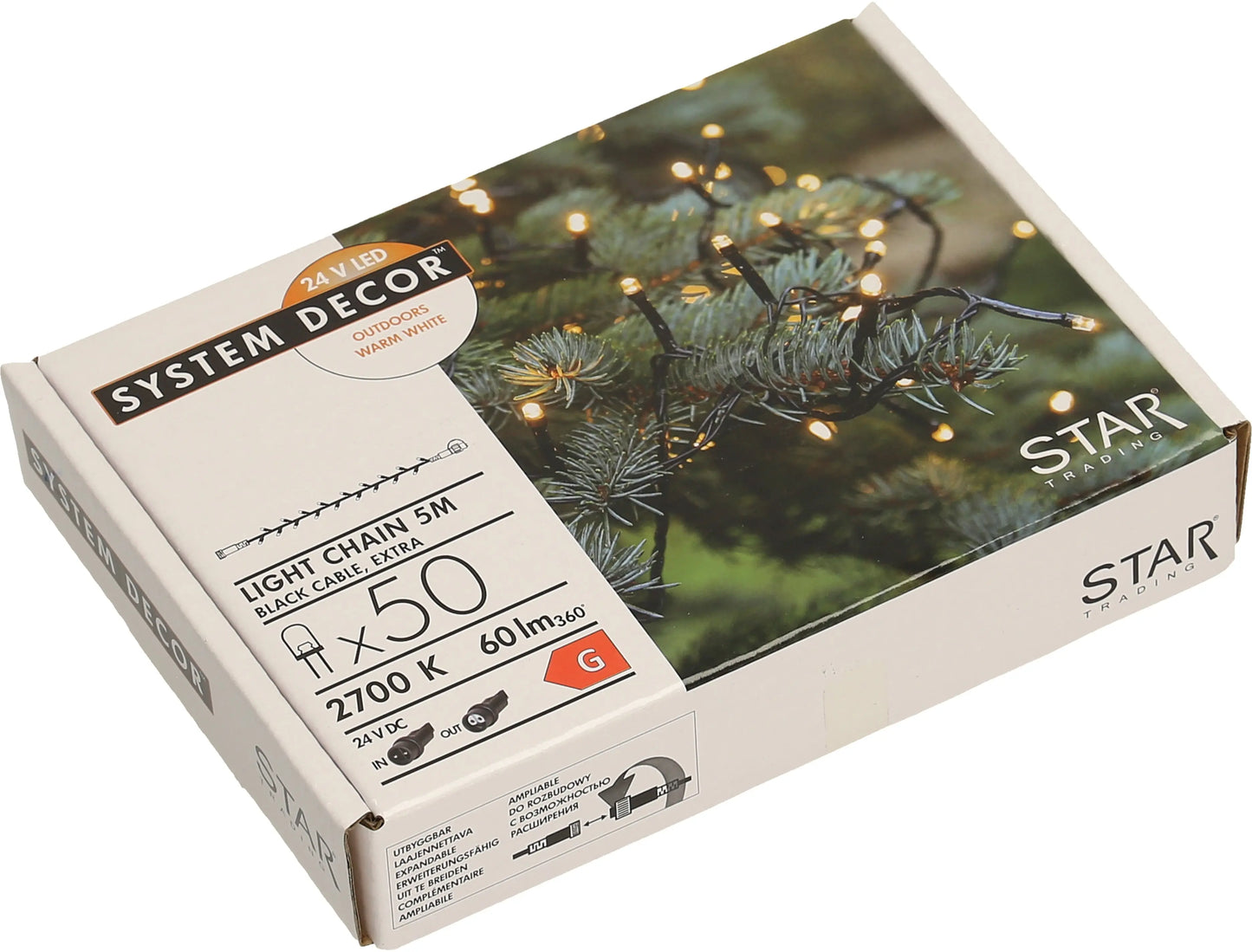 STAR TRADING System Decor Lichterkette 5m 12.495-27-1 Extra, schwarz Idealshop