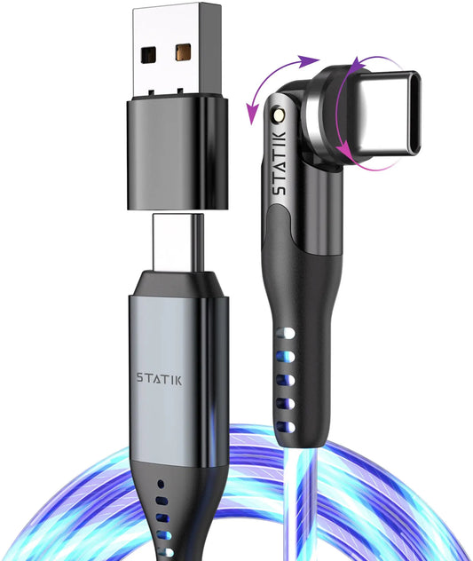 STATIK PowerPivot Pro, Glowing LED PUP-0465-3FT-CC USB-C to C, 1m, 100W Idealshop