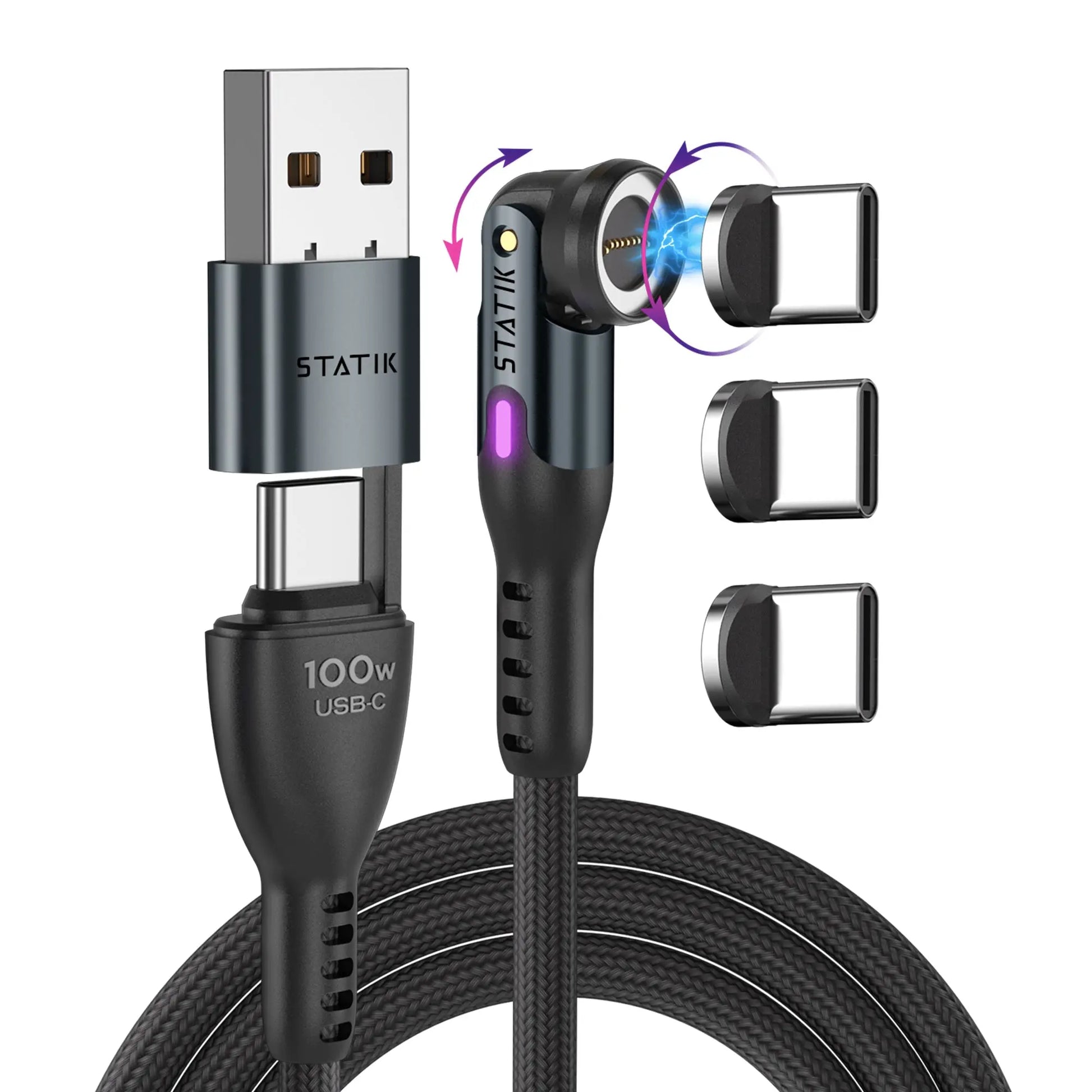 STATIK Statik 360 Pro Cable PUP-0521-6FT 2.0 USB-C Only, 2m 100W Idealshop