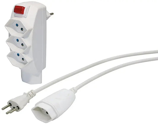 STEFFEN Kabel-Set 5m 03S216555 weiss 4 Stecker Idealshop