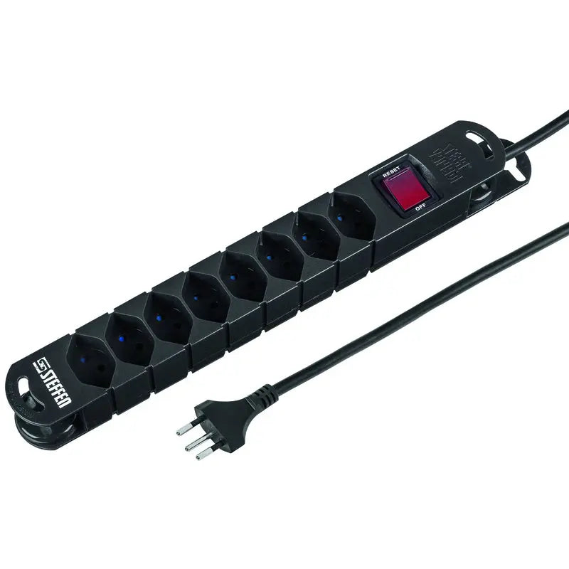 STEFFEN Steckdosenleiste 3m 20 201138 S schwarz, T13 8 Stecker Idealshop