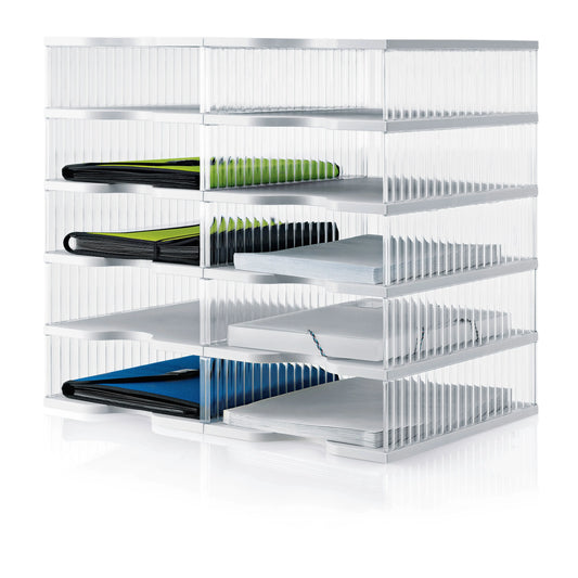 STYRO Ablagesystem styrobig duo 228-0205.82 grau/transparent 10 Fächer Idealshop