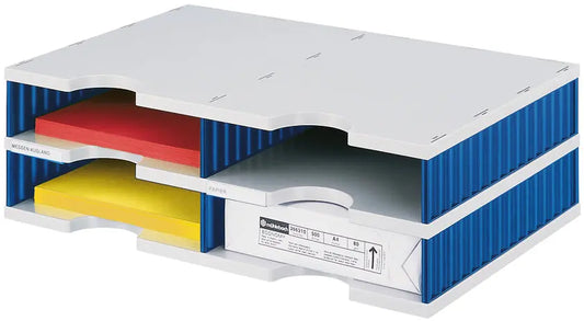 STYRO Ablagesystem styrodoc duo 268-02021.38 grau/blau 4 Fächer Idealshop