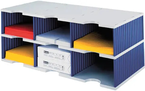 STYRO Ablagesystem styrodoc jumbo 268-03221.38 grau/blau 6 Fächer Idealshop