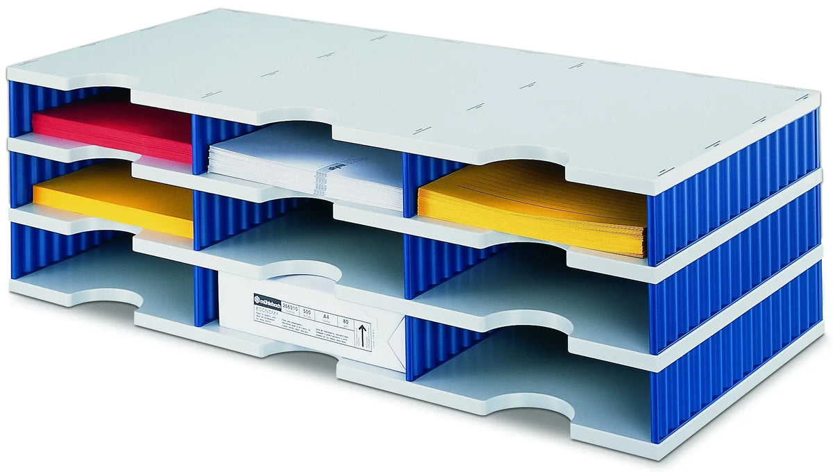 STYRO Ablagesystem styrodoc trio 268-03031.38 grau/blau 9 Fächer Idealshop