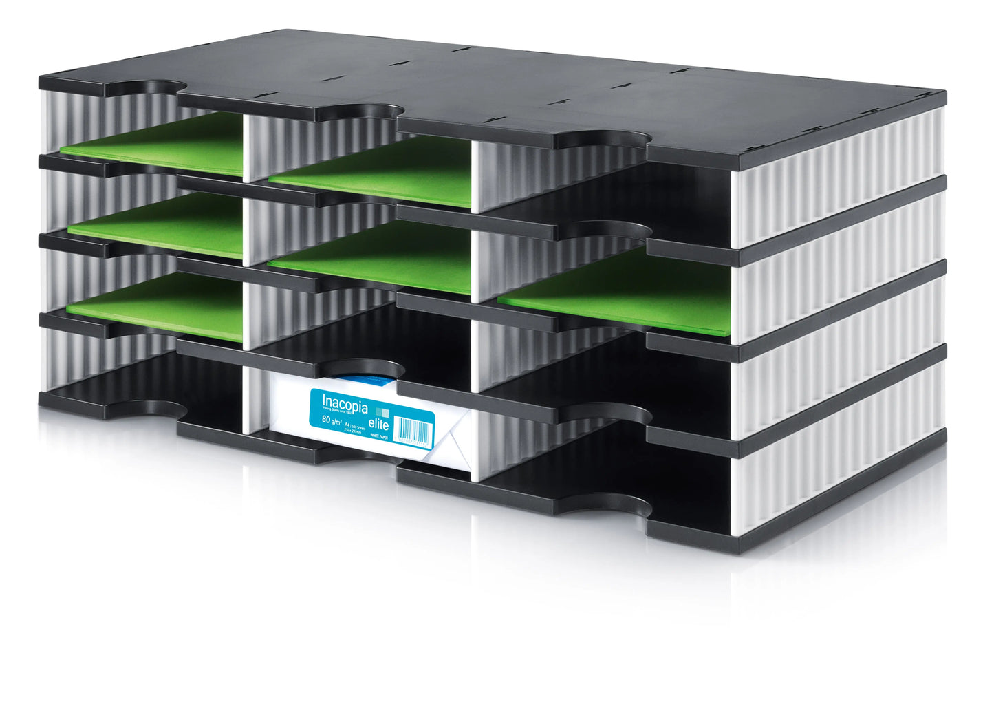STYRO Ablagesystem styrodoc trio 268-0304.09 schwarz/weiss 12 Fächer Idealshop
