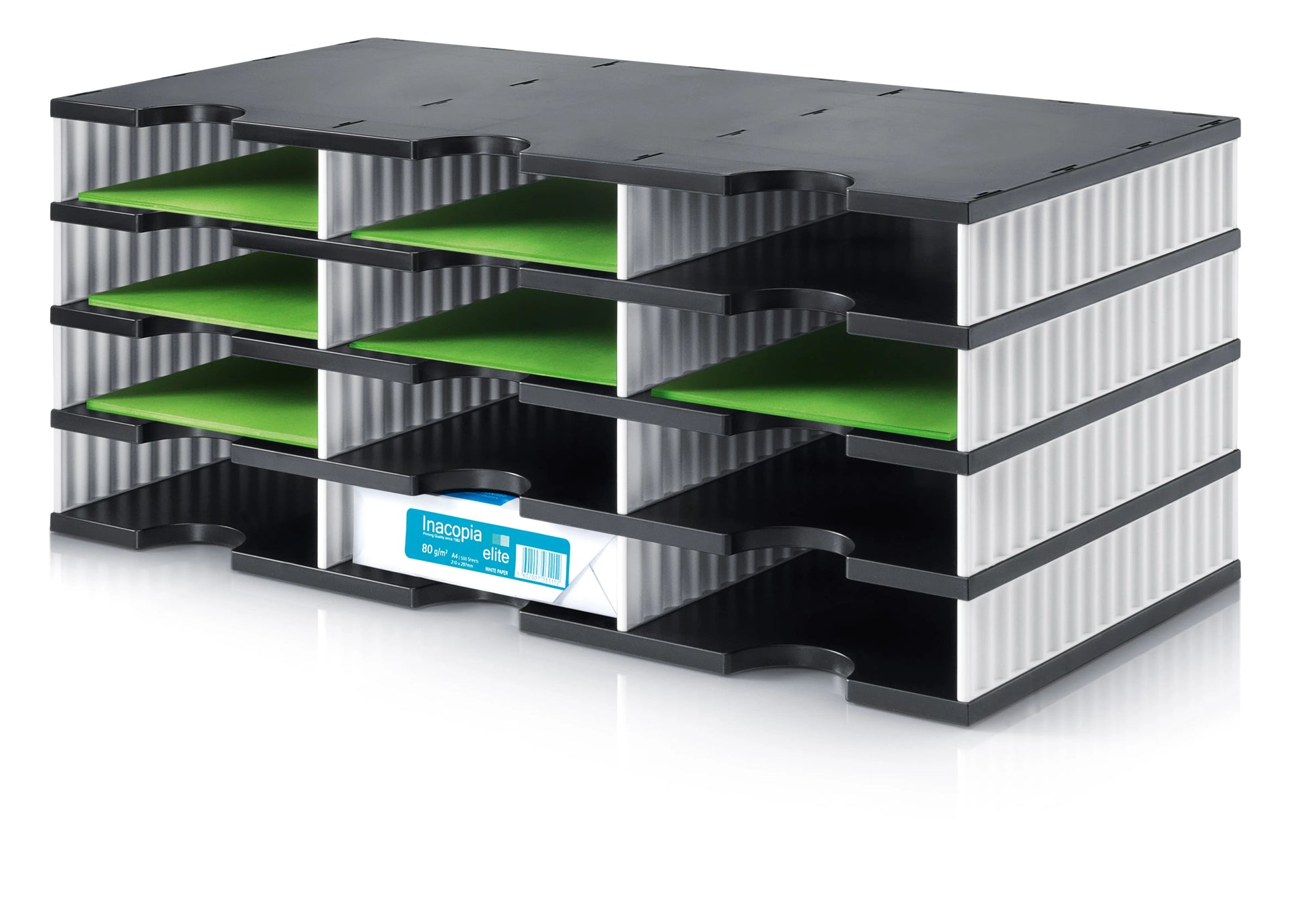 STYRO Ablagesystem styrodoc trio 268-0304.09 schwarz/weiss 12 Fächer Idealshop