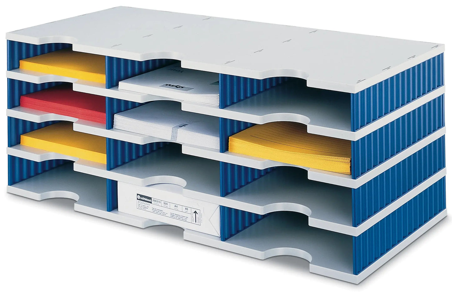 STYRO Ablagesystem styrodoc trio 268-03041.38 grau/blau 12 Fächer Idealshop