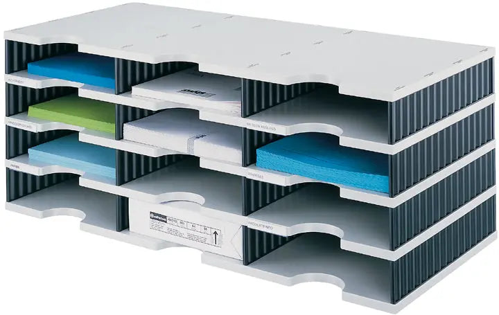 STYRO Ablagesystem styrodoc trio 268-03041.98 schwarz/grau 12 Fächer Idealshop