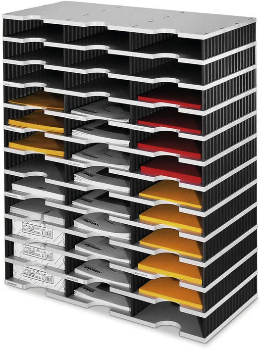 STYRO Ablagesystem styrodoc trio 268-0312.98 grau/schwarz 36 Fächer Idealshop