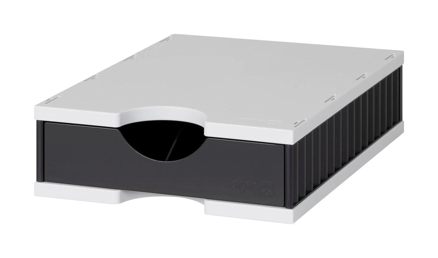 STYRO Ablagesystem styrodoc uno 268-0101.989 grau/schwarz 1 Fach Idealshop