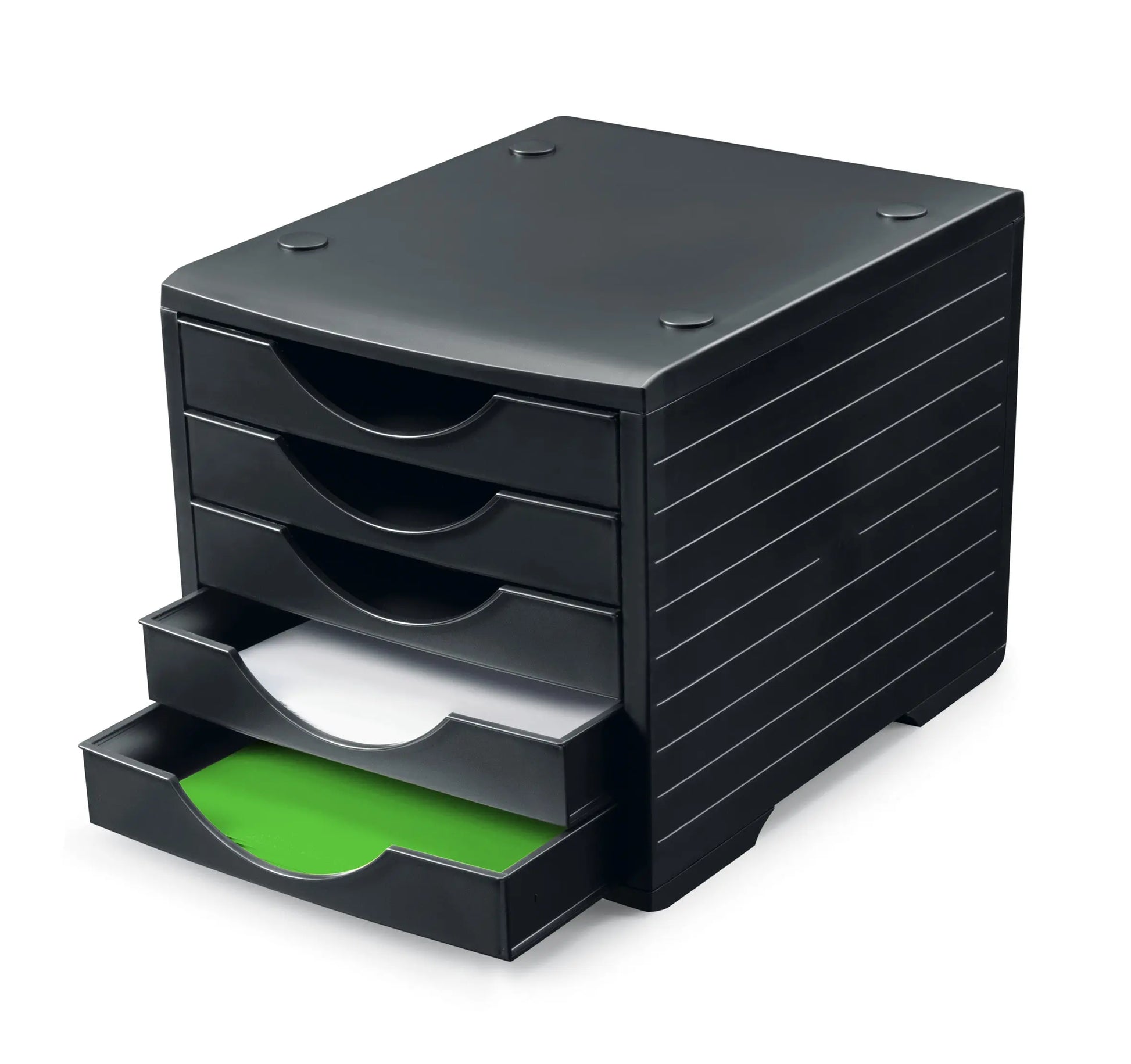 STYRO Schubladenbox styrogreenbox 275-8420.991 schwarz/schwarz 5 Fächer Idealshop