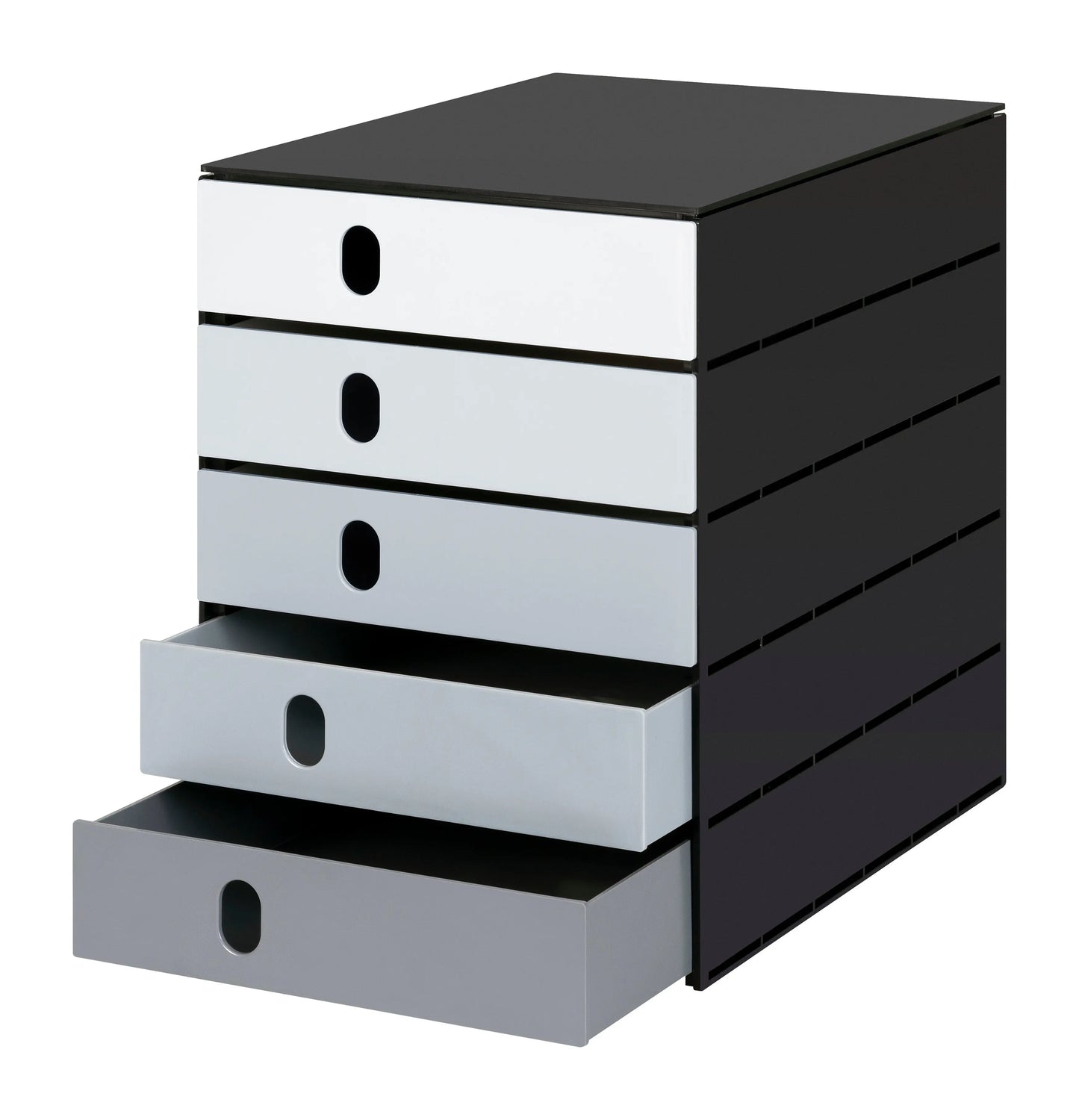 STYRO Schubladenbox styroval flow 14-8000.98 schwarz/grau 5 Schubladen Idealshop