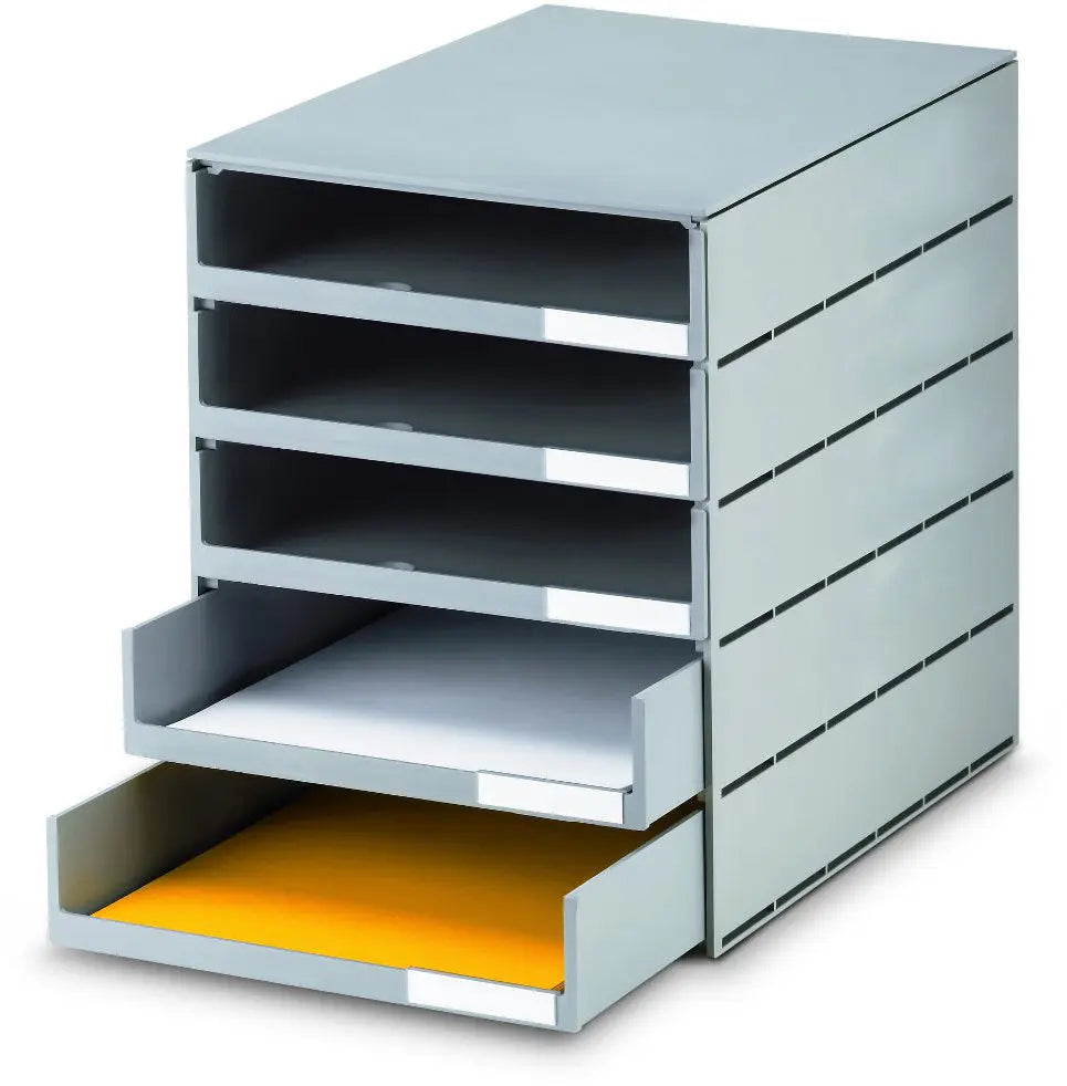 STYRO Schubladenbox styroval öko 14-8001.85 grau/grau 5 Schubladen offen Idealshop