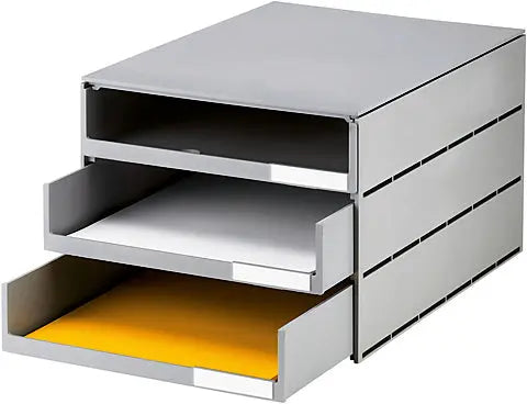 STYRO Schubladenbox styroval öko 14-8051.85 grau/grau 3 Schubladen offen Idealshop