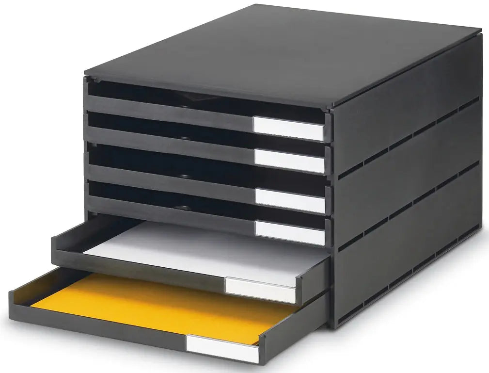 STYRO Schubladenbox styroval öko 14-8052.90 schwarz 6 Schubladen offen Idealshop