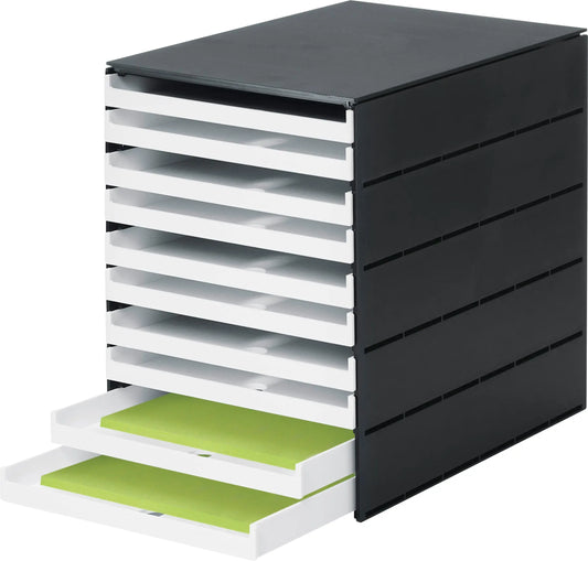 STYRO Schubladenbox styroval pro 14-8002.92 schwarz/weiss 10 Schubladen Idealshop