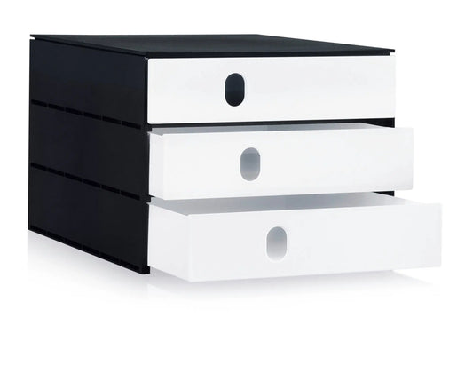 STYRO Schubladenbox styroval pro 14-8050.92 schwarz/weiss 3 Schubladen Idealshop