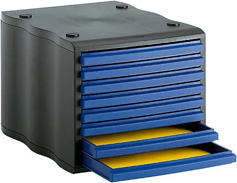 STYRO Schubladenbox styrowave 248-8550.39 schwarz/blau 8 Schubladen Idealshop