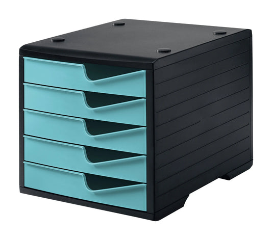 STYRO Styroswingbox 275-8430.529 schwarz/aqua 5 Schubladen Idealshop