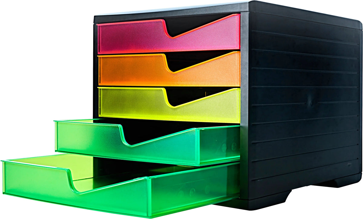 STYRO Styroswingbox neonline 275-8430.269 schwarz/multic. 5 Schubladen Idealshop