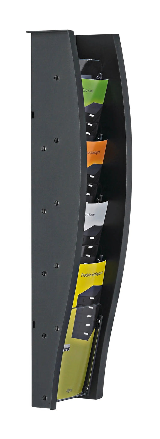 STYRO Wandprospekthalter 5 Fächer 128-360.0292 anthrazit,152x104x577mm Idealshop
