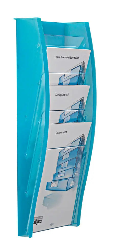 STYRO Wandprospekthalter A4 128-340.0230 lagoon 4 Fächer Idealshop