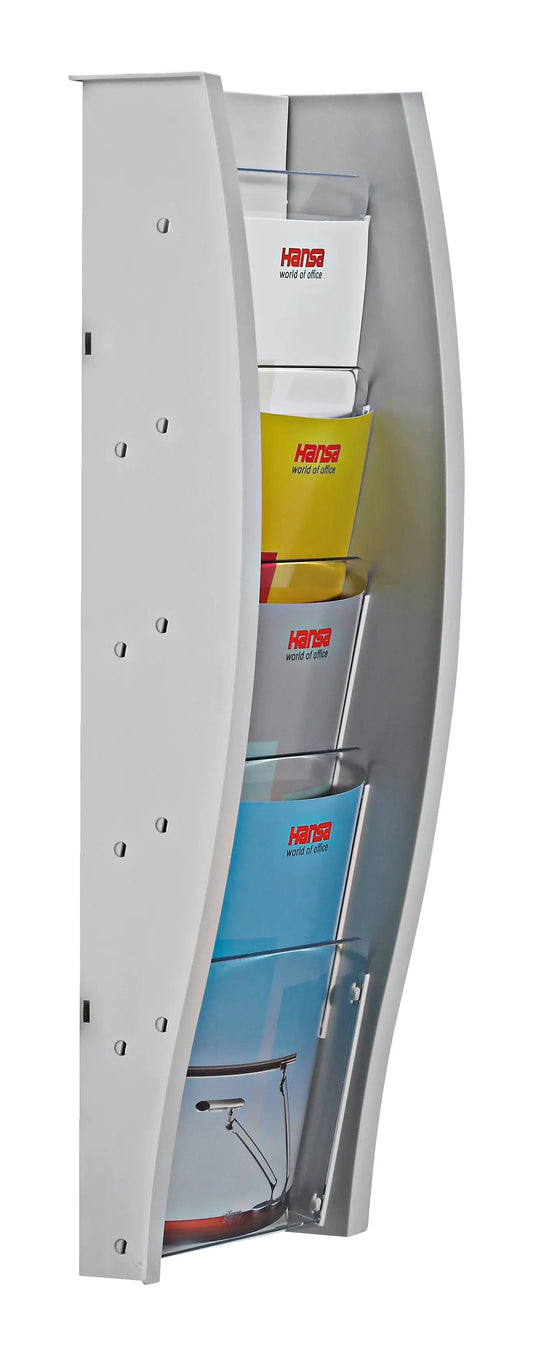 STYRO Wandprospekthalter A5 128-350.0280 grau 5 Fächer Idealshop