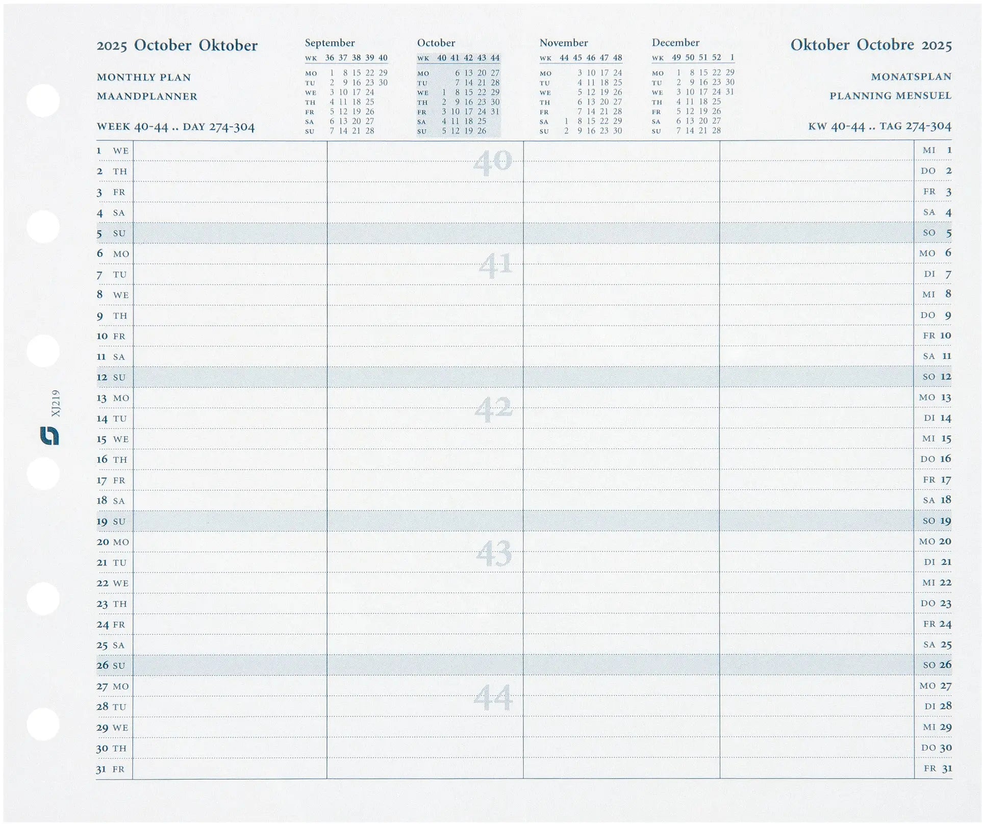SUCCES    Agenda Junior Monatspläne 2025 Idealshop
