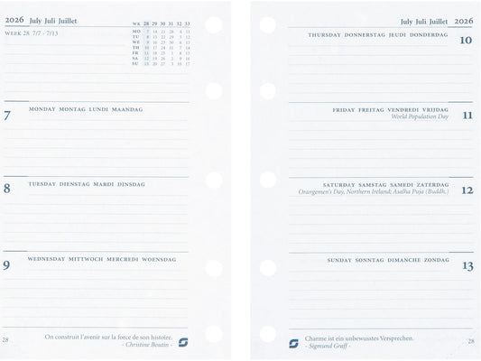 SUCCES Agenda Mini 2026 841207000026U 1W/2S Ersatzkal. 6.7x10.4cm Idealshop