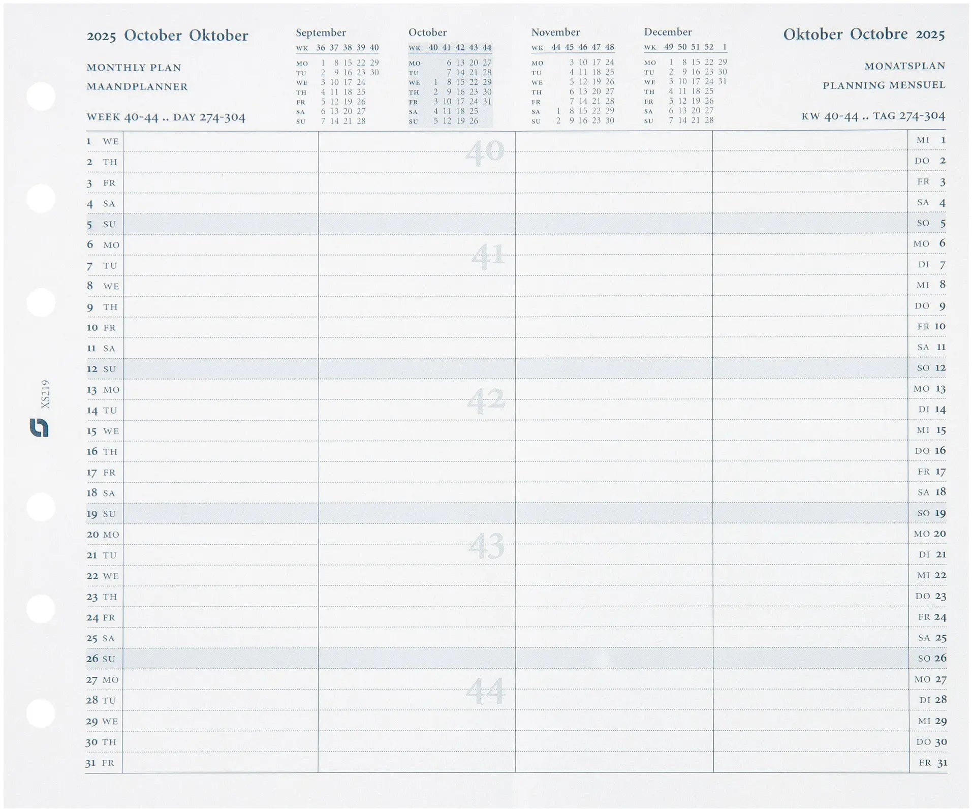 SUCCES    Agenda Senior Monatspläne 2025 Idealshop