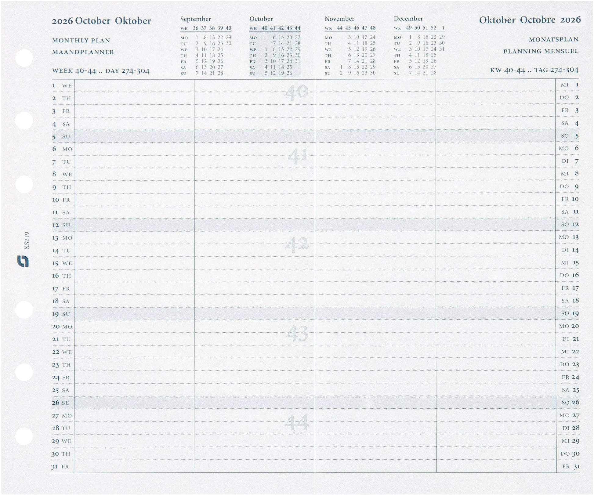 SUCCES Agenda Senior Monatspläne 2026 845219000026U 2J 9.5x15cm Idealshop