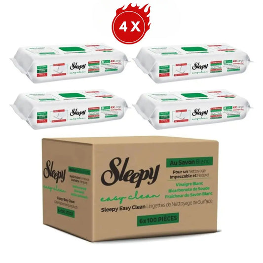 Sleepy Easy Clean Weißes Bodenreinigungstuch mit Seifenzusatz, Mopa-kompatibel, 4 x 50 (300 Blatt) - Idealshop