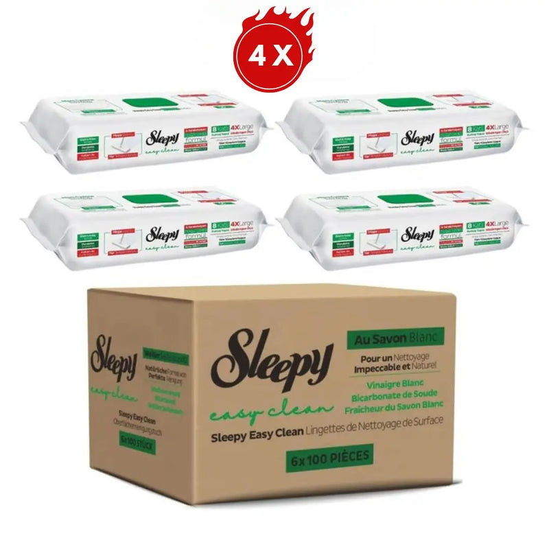 Sleepy Easy Clean Weißes Bodenreinigungstuch mit Seifenzusatz, Mopa-kompatibel, 4 x 50 (300 Blatt) - Idealshop
