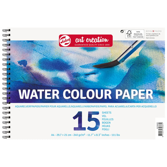 TALENS Aquarellpapier 9317002M A4, 15 Blatt, 250 g/qm Idealshop