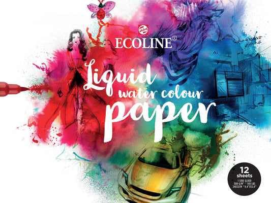 TALENS Papier Ecoline Mix 24x32cm 91582430 290g 12 Blatt, geleimt Idealshop