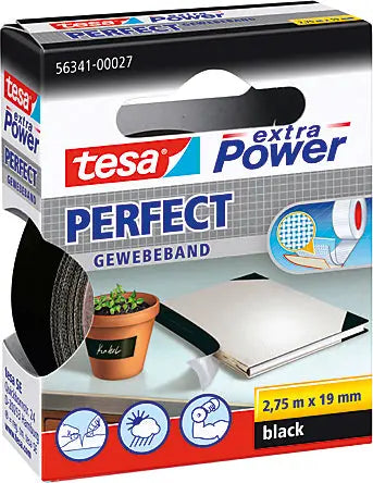 TESA Extra Power Perfect 2.75mx19mm 563410002 Gewebeband. schwarz Idealshop