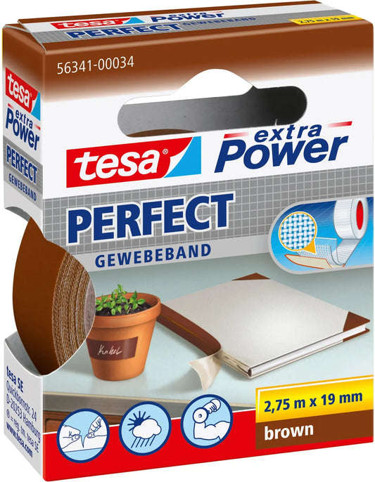 TESA Extra Power Perfect 2.75mx19mm 563410003 Gewebeband. braun Idealshop