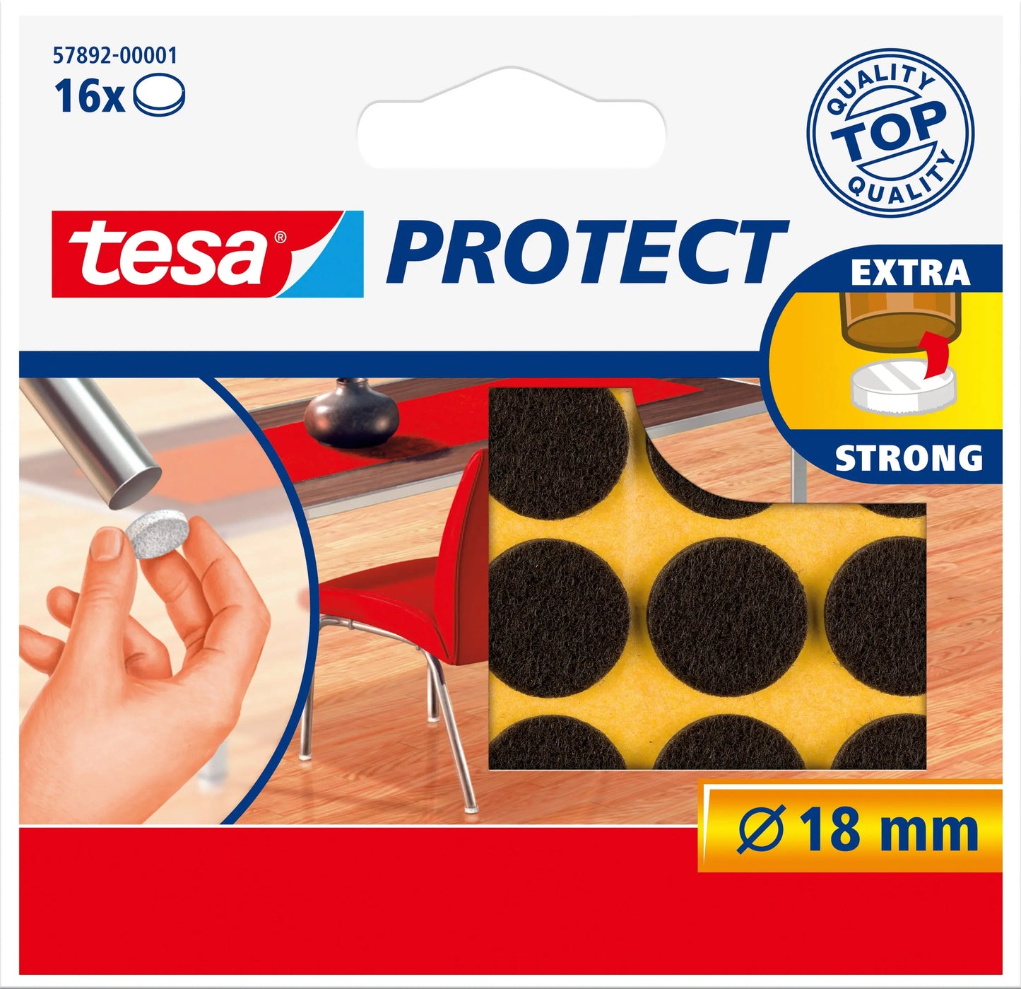 TESA Filzgleiter Protect 18mm 578920000 braun, rund 16 Stück Idealshop